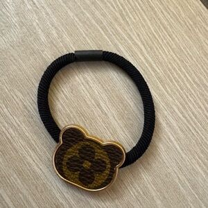 New upcycled Louis Vuitton Black and Brown Hair Tie